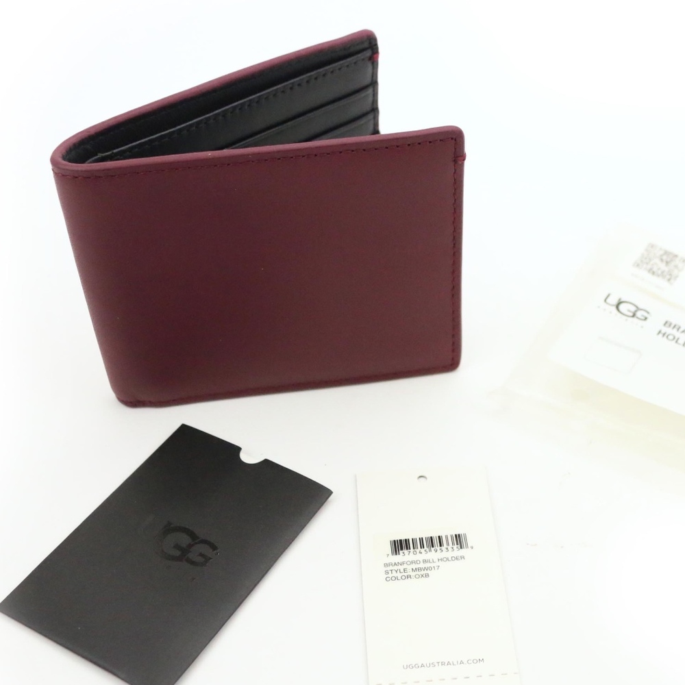 UGG Branford Bill Holder Wallet Oxblood Re Leather